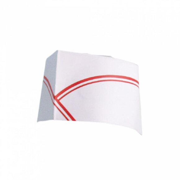 Пилотка поварская бумажная одноразовая белая с красной полосой 28 см, 100 шт/уп, Garcia, RIC - 81211456