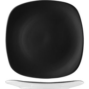 Тарелка «Даск Квадро» квадратная;фарфор;,H=3,L=28,B=28см;черный,белый COM- 3011816
