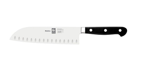 Нож японский Santoku 180/300 мм. с бороздками, кованый MAITRE Icel /1/