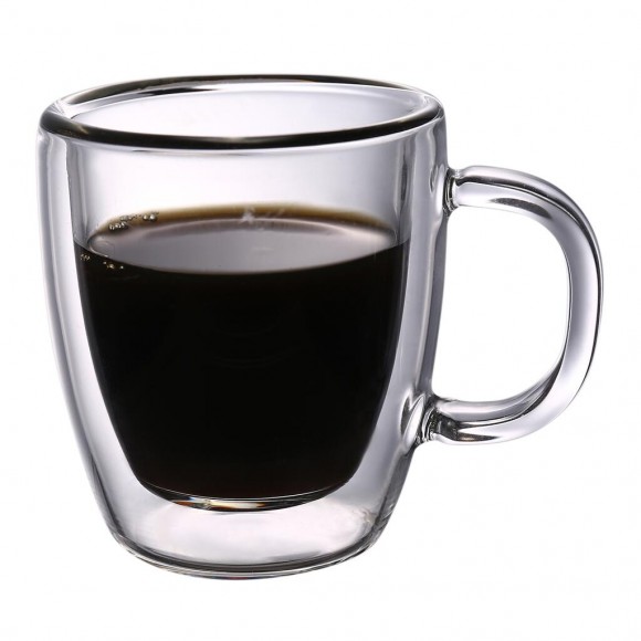 Чашка 50 мл кофейная набор 2 шт. двойные стенки термостекло  [1], RIC - 81223939