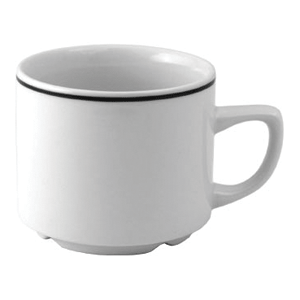 Чашка чайная «Блэк Лайн»;фарфор;200мл;D=8,H=6см;белый,черный COM- 3140435
