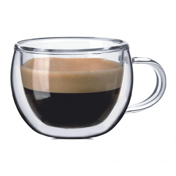 Чашка 80 мл кофейная набор 2 шт. двойные стенки термостекло  [1], RIC - 81223936