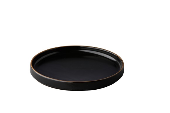 Тарелка мелкая с вертикальным бортом 20 см, цвет черный, Japan