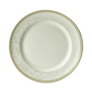 Тарелка «Антуанетт» мелкая;фарфор;D=165,H=18мм;белый,олив. COM- 3010245