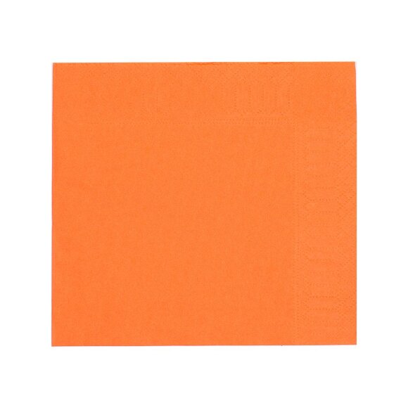 Салфетки двухслойные, оранжевые, сложение 1/4, 33*33 см, 200 шт, RIC - 81400046
