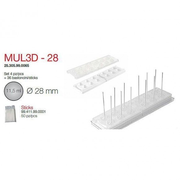 Форма кондитерская Silikomart MUL3D-28 набор, ячейки d 2,8 см, силикон, Италия, RIC - 81230198