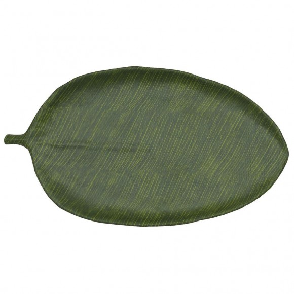 Блюдо 53,5*29*3 см овальное Лист Green Banana Leaf пластик меламин , RIC - 81290148