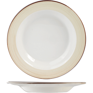 Тарелка для пасты «Чино»;фарфор;415мл;D=270,H=35мм;белый,бежев. COM- 3011618