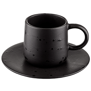Чайная пара «Оникс» коническая;керамика;200мл;D=7/16,H=9см;черный COM- 3141368