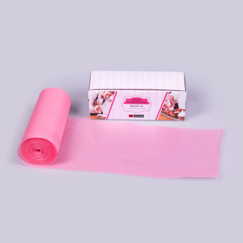 Мешок кондитерский 3-сл в рулоне 38 см розовый, 80 мкм, особо прочные швы, 100 шт/рул, P, RIC - 81400359