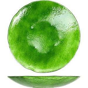 Блюдо сервировочное;стекло;D=330,H=55мм;зелен. COM- 3022457