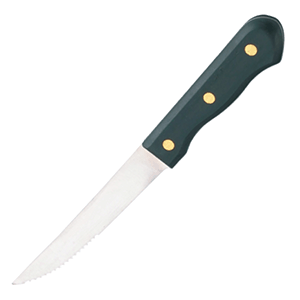 Нож для стейка;сталь нерж.,дерево;,L=210/115,B=15мм;черный COM- 3112165