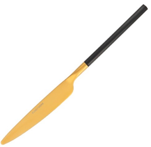 Нож столовый «Дистрикт Блэк Голд Мэтт»;сталь нерж.;,L=225,B=18мм;золотой,черный COM- 3114125