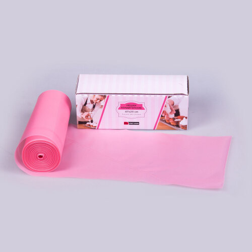 Мешок кондитерский 3-сл в рулоне 46 см розовый, 80 мкм, особо прочные швы, 100 шт/рул, P, RIC - 81400360