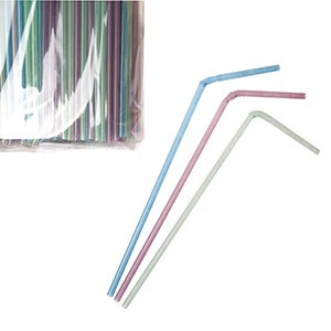 Трубочки со сгибом флюарисцентные[1000шт];полипроп.;D=5,L=240мм;разноцветн. COM- 6030144