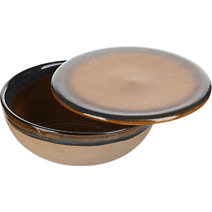 Салатник с крышкой «Серфис»;керамика;D=13,H=5см;коричнев. COM- 3030886