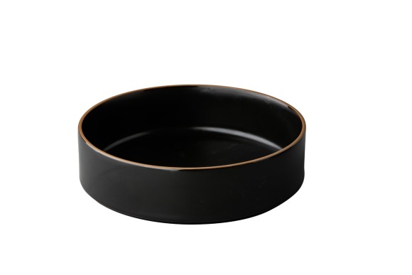 Тарелка глубокая с вертикальным бортом 20 см, h 5,5 см, цвет черный, Japan