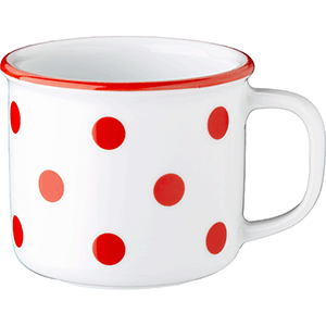 Кружка «Ретро Роте Пункте» с декором;фарфор;180мл;белый,красный COM- 3142063