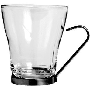 кружка bormioli rocco для горячих напитков с металлическим подстакаником ;стекло,сталь нерж.;220мл;d=80,h=95мм;проз, qg442100bcg121990