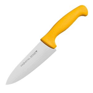 Нож поварской «Проотель»;сталь нерж.,пластик;,L=290/150,B=45мм;желт.,металлич. COM- 4071961