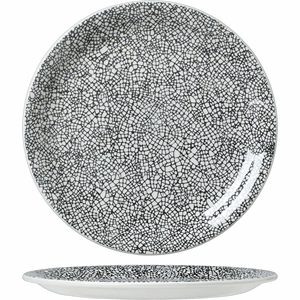 Тарелка мелкая «Инк Блэк»;фарфор;D=20см;белый,черный COM- 03014146