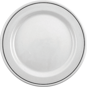 Тарелка «Блэк Лайн» мелкая;фарфор;D=25,5см;белый,черный COM- 3011580