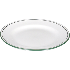 Тарелка мелкая «Лагуна»;фарфор;D=165,H=20мм;белый,зелен. COM- 03010280