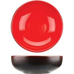 Салатник «Кармин»;керамика;1л;D=185,H=65мм;красный,черный COM- 3032432