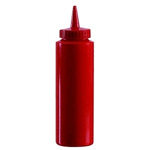 Емкость для соусов с колпачком;пластик;350мл;D=55,H=205мм;красный COM- 4141430