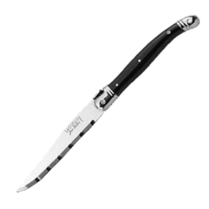 Нож для стейка;сталь нерж.,пластик;,L=23/11см;металлич.,черный COM- 4071807