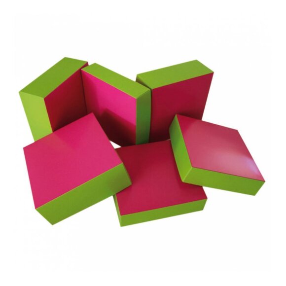 Коробка для кондитерских изделий 16*16 см, фуксия-зеленый, картон, 50 шт/уп, Garcia de P, RIC - 81210575