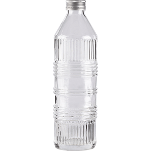 Бутылка «Индастриал Шик» для воды с крышкой;стекло,алюмин.;0,85л;,H=27см;прозр. COM- 3101014
